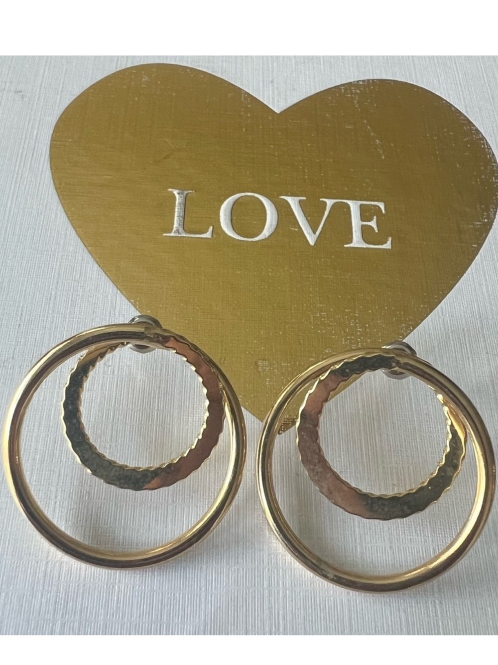 👑 Gold Double Hoop Earrings 5 for $10 jewelry sale